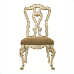 Stanley Furniture Grand Continental Florentine Fabric Side Chair in Antique Panna Finish