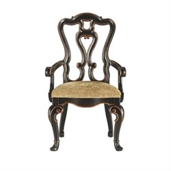 Stanley Furniture Grand Continental Florentine Fabric Arm Chair in Antique Barista Finish
