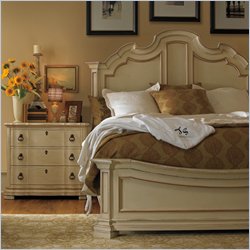 Stanley Furniture Grand Continental Maison Panel Bed in Antique Panna Finish-Queen