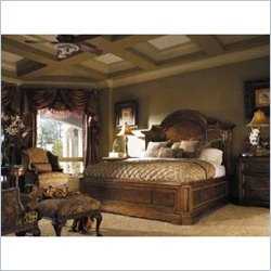 Stanley Furniture Tre Venti Grande Palazzo Panel Bed in Distressed Caramel Finish