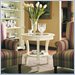 Stanley Portofino Ivory Wood End Table with Glass Inserts