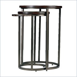 Stanley Furniture Signatures Continuum Round Metal Nesting Tables-Candlelight Cherry