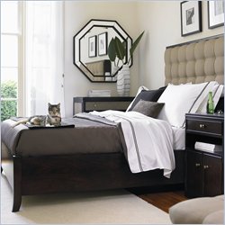 Stanley Furniture Signatures Avenue Upholstered Low Profile Bed in Dark Espresso Finish