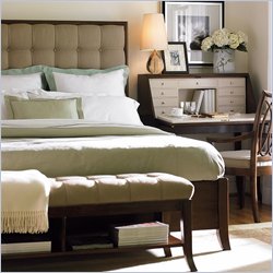 Stanley Furniture Signatures Avenue Upholstered Low Profile Bed in Warm Cocoa Finish-California King
