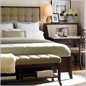 Stanley Furniture Signatures Avenue Upholstered Low Profile Bed in Warm Cocoa Finish