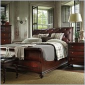 Stanley Furniture Signatures Saville Chocolate Leather Sleigh Bed