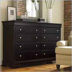 Stanley Furniture Louis Louis Dresser and Mirror Set in Black Opal