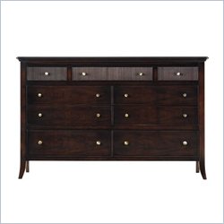 Stanley Furniture Hudson 50/50's Dresser and Mirror Set in Espresso