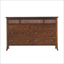 Stanley Furniture Hudson Dresser and Mirror Set in Warm Cocoa