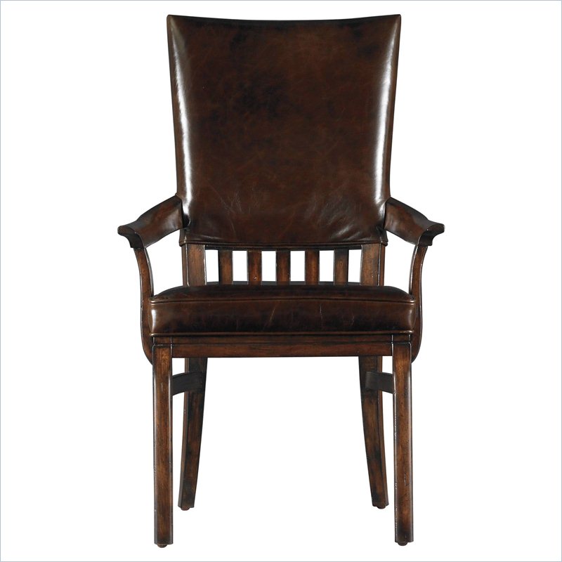 Stanley Furniture Modern Craftsman Morris School Arm Chair in Saddle