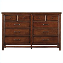 Stanley Furniture Modern Craftsman Cabinetmaker's Dresser in Saddle