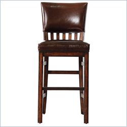 Stanley Furniture Modern Craftsman Morris School Bar Stool in Tobacco