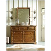 Stanley Furniture Portfolio Bedroom Bungalow Dressing Chest and Mirror in Straw