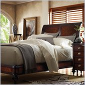 Stanley Furniture British Colonial Sleigh Bed in Dark Shell