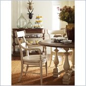 Stanley Furniture Old World Wood Arm Chair in Belgian White