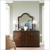 Stanley Furniture Continental Triple Dresser & Mirror in Barrel