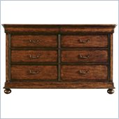 Stanley Furniture Louis Philippe Dresser & Mirror in Burnished Honey