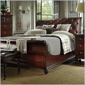 Stanley Furniture City Club Saville Leather Sleigh Bed in Blair