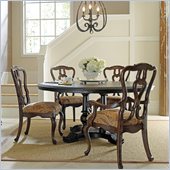 Stanley Furniture Portfolio Rustica Dining 54 Round Table 5 Piece Dining Set in Raven and Sorrel
