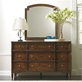 Stanley Furniture Classic Portfolio Vintage Dresser and Mirror Set in Heirloom Cherry