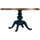 Stanley Furniture Coastal Living Cottage 54 Round Pedestal Table with Boardwalk Top in Navy