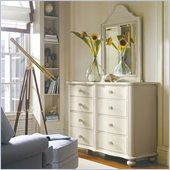 Stanley Furniture Coastal Living Cottage Weekend Double Dresser and Mirror Set in Sand Dollar