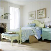 Stanley Furniture Coastal Living Cottage Summerhouse Bed 3 Piece Bedroom Set in Sea Grass and Morning Sky
