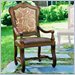 Stanley Furniture Provincia Leather Seat, Fabric Back Arm Chair in Golden Distressed Finish