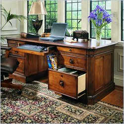 Stanley Furniture Provincia Maple Executive Desk in Golden Distressed Finish