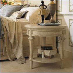 Stanley Furniture Serafina Ash Round End Table in Frosted Almond