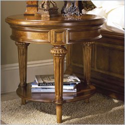 Stanley Furniture Tre Venti Oak Round End Table in Caramel