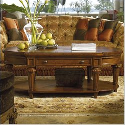 Stanley Furniture Tre Venti Oak Oval Cocktail Table in Caramel
