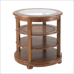 Stanley Furniture Louis Louis Looking Glass Cherry Round End Table in Grande Marnier Finish