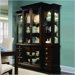 Stanley Furniture Beau Nouveau Walnut Breakfront China Cabinet in Espresso