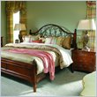Stanley Furniture Villa Antica Panel Bed with Metal Accents 2 Piece Bedroom Set in Distressed Finish