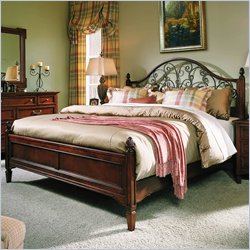 Stanley Furniture Villa Antica Panel Bed in Distressed Cherry Finish