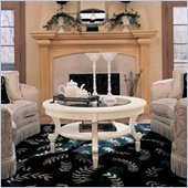 Stanley Portofino Ivory Wood Coffee/End Table Set with Glass Inserts