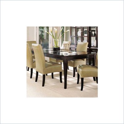Stanley Furniture American Modern Glass Top Dining Table with Leather Side Chair Dining Set
