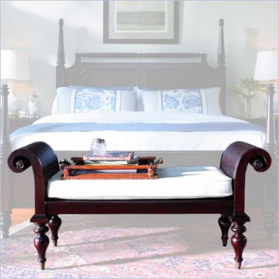 Stanley Furniture Barbados Mahogany Bed End Bench with Cane