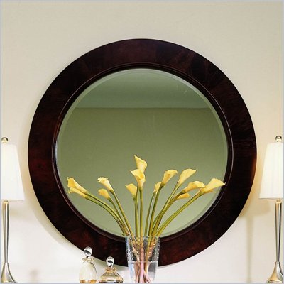 Stanley Furniture Beau Nouveau Cherry Round Wall Mirror in Espresso