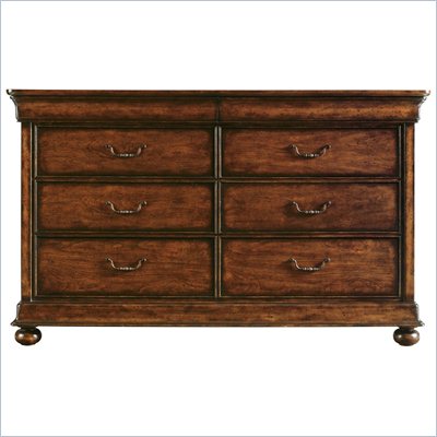 Stanley Furniture Louis Philippe Dresser & Mirror in Burnished Honey