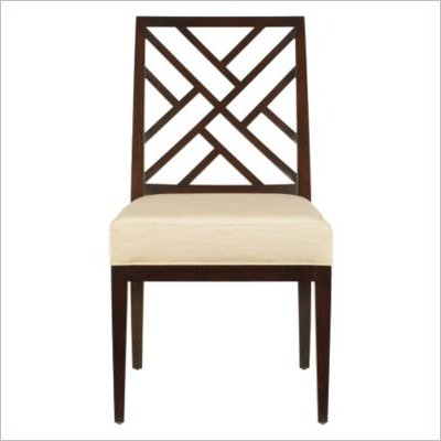 Stanley Furniture Continuum Fabric Side Chair in Amaretto Cherry Finish