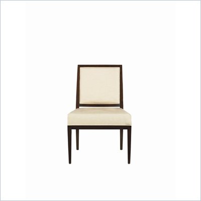 Stanley Furniture Continuum Ivory Fabric Side Chair in Amaretto Cherry Finish