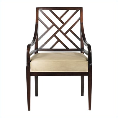 Stanley Furniture Continuum Fret Back Arm Chair in Amaretto Cherry