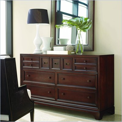 Stanley Furniture Continuum Wood Double Dresser in Amaretto Cherry