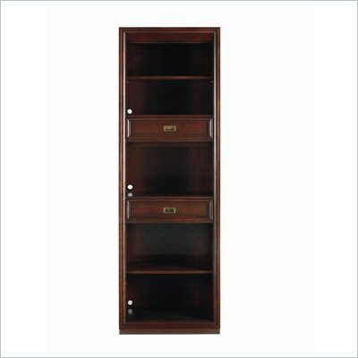 Stanley Furniture Continuum Wood Bookcase w/ 2 Adjustable Shelves in Amaretto Cherry