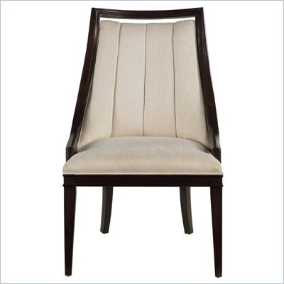 Stanley Furniture Continuum Upholstered Ivory Fabric Seat Chair in Amaretto Cherry