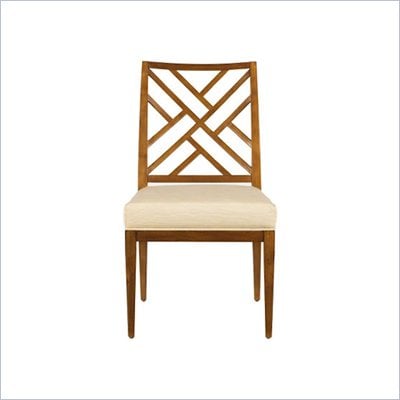 Stanley Furniture Continuum Wood Fret Back Side Chair in Candlelight Cherry