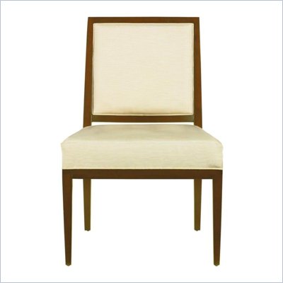 Stanley Furniture Continuum Ivory Fabric Side Chair in Candlelight Cherry Finish