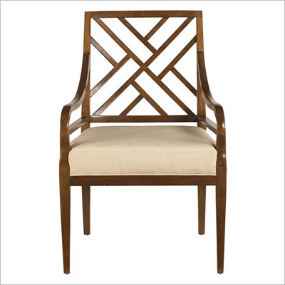 Stanley Furniture Continuum Fret Back Arm Chair in Cherry